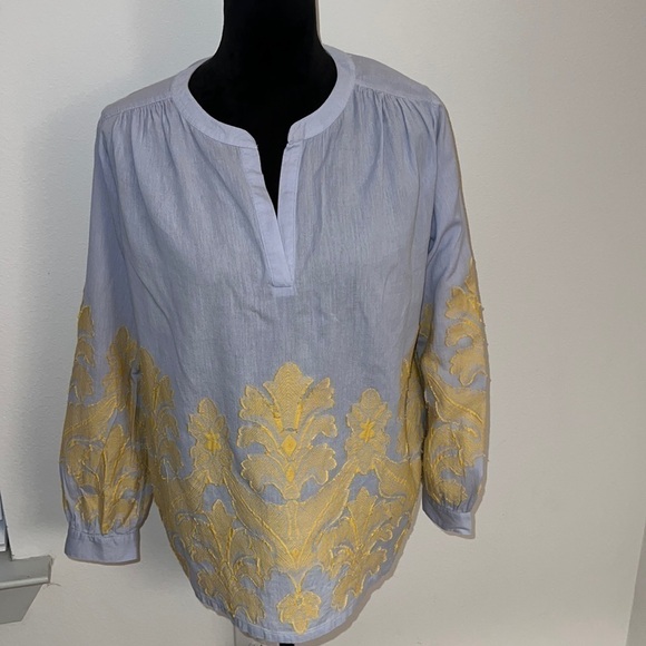 LOFT Tops - LOFT aplique long sleeves tunic style‎ blouse Sz S